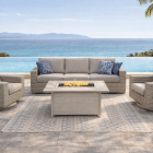 Mojave Luxury outdoor swivel conversational set with fire table in Jacksonville Beach Florida