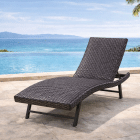 All weather wicker outdoor chaise lounge chair with ocean view