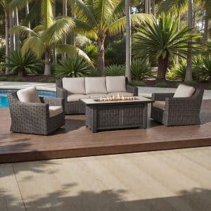 Summit Breeze Fire Seating Set (Brown)
