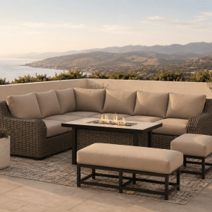 Colorado Outdoor Sectional + Fire Table