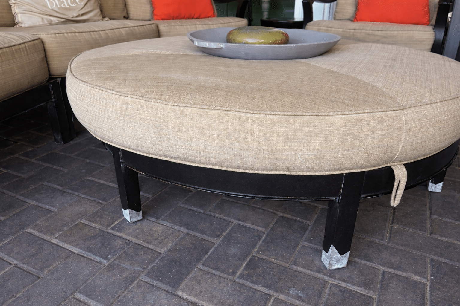 Before picture for rusted aluminum patio furniture